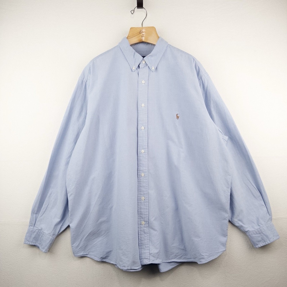 Ralph Lauren Oxford Shirt Mens Size 3XB Big Button Down Blue Long Sleeve Classic